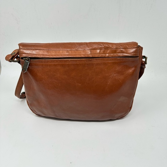 Vintage Bree Germany Brown Saddle Leather Crossbody Bag - Picture 3 of 16